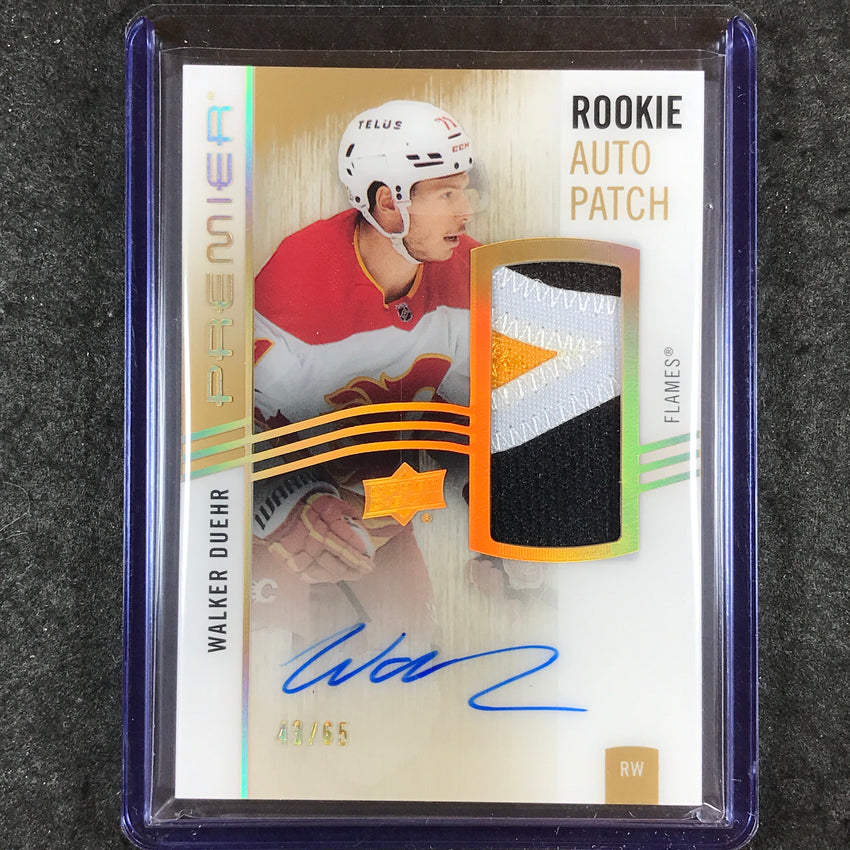 2023-24 Premier NHL WALKER DUEHR Acetate Rookie Patch Auto Gold 43/65