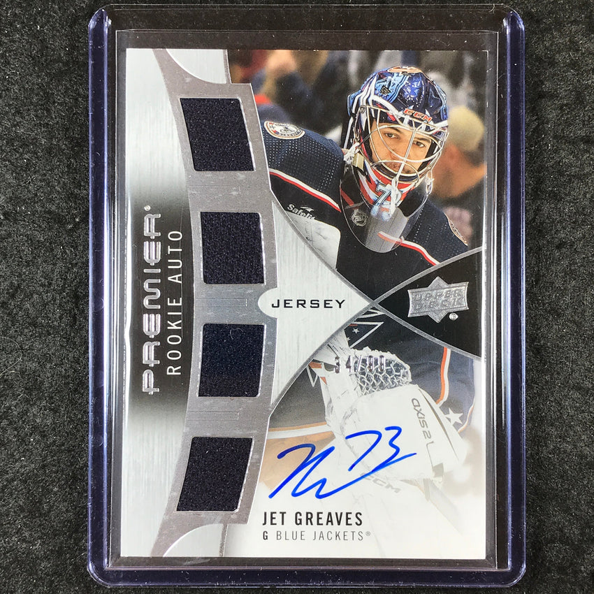 2023-24 Premier NHL JET GREAVES 2023 Premier Rookie Jersey Auto 34/99