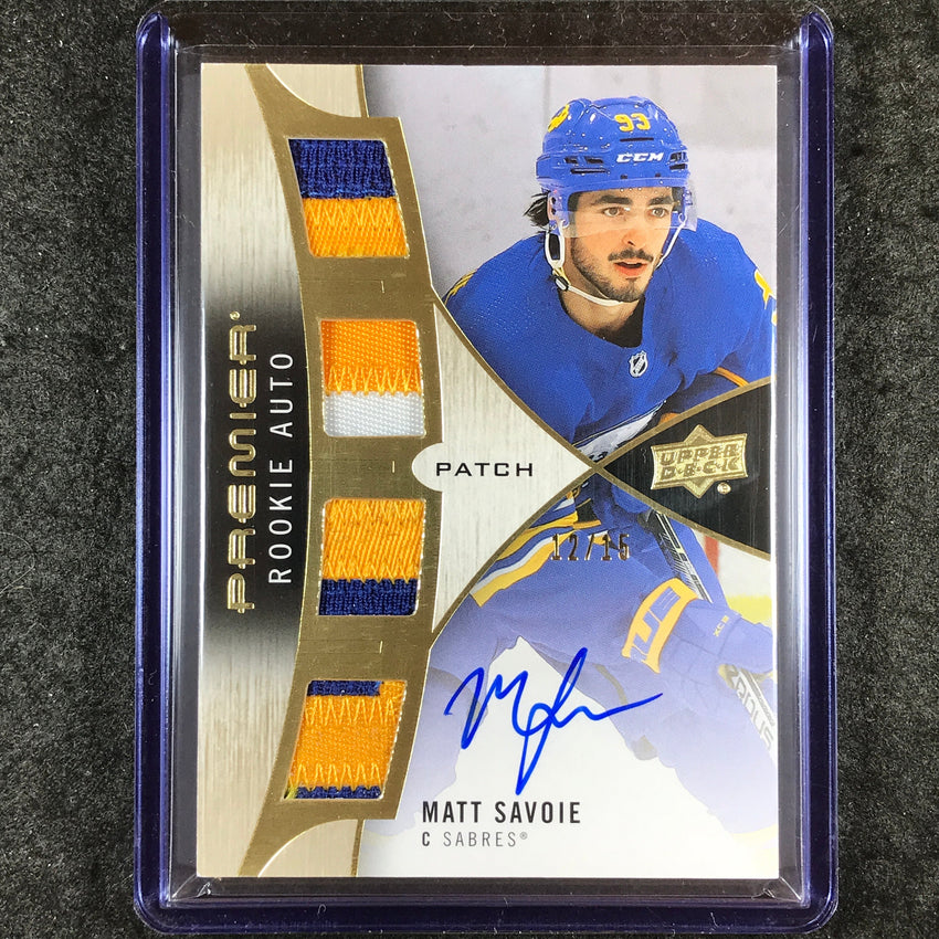 2023-24 Premier NHL MATT SAVOIE 2023 Premier Rookie Patch Auto Gold 12/15