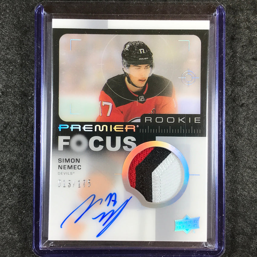 2023-24 Premier NHL SIMON NEMEC Premier Focus Rookie Patch Auto 13/175