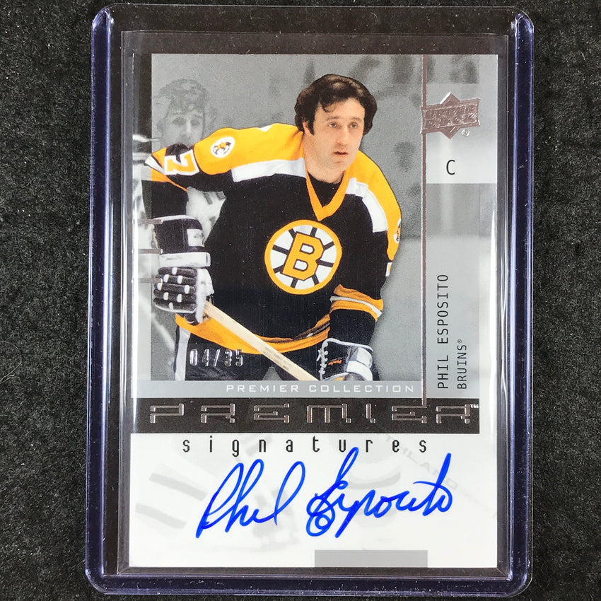 2023-24 Premier NHL PHIL ESPOSITO 21-22 Update 20th Anniversary Auto 4/35