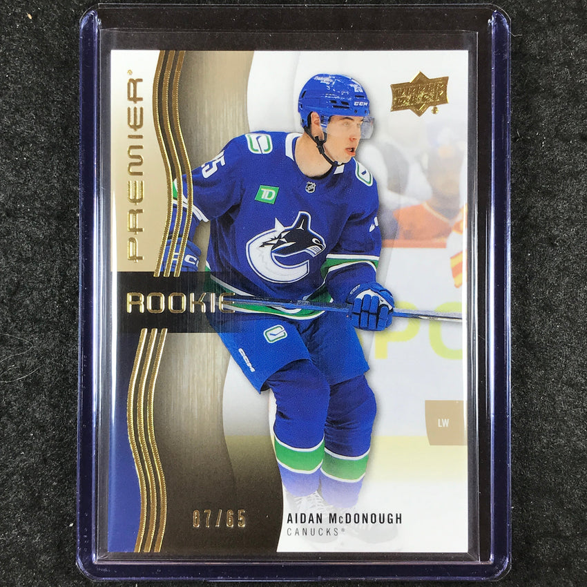 2023-24 Premier NHL AIDAN MCDONOUGH Rookie Base Gold 7/65 #116