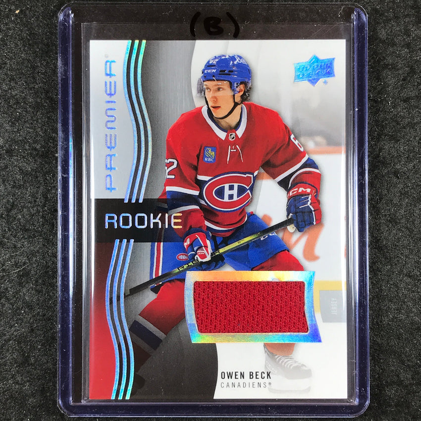 2023-24 Premier NHL OWEN BECK Base Rookie Jersey Relic #122 (B)