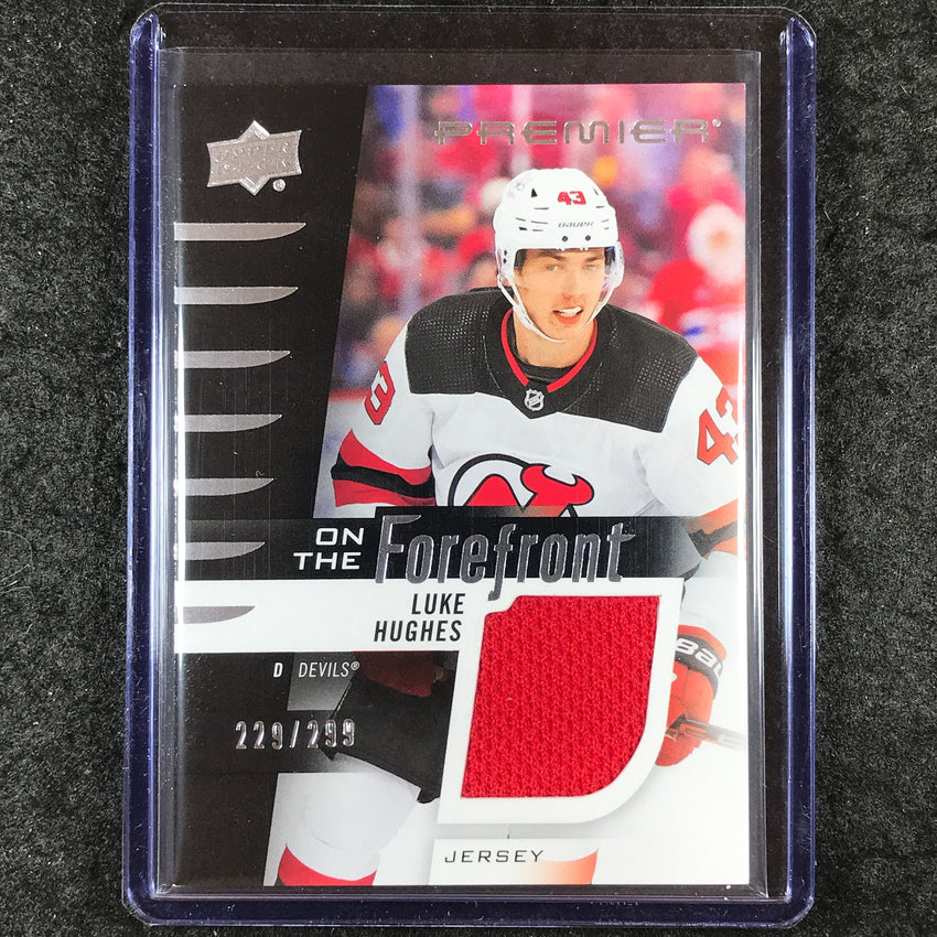 2023-24 Premier NHL LUKE HUGHES On The Forefront Rookie Jersey Relic 229/299