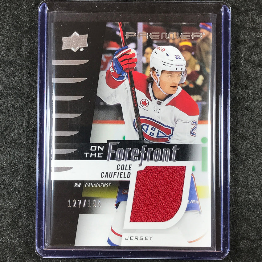 2023-24 Premier NHL COLE CAUFIELD On The Forefront Jersey Relic 127/199