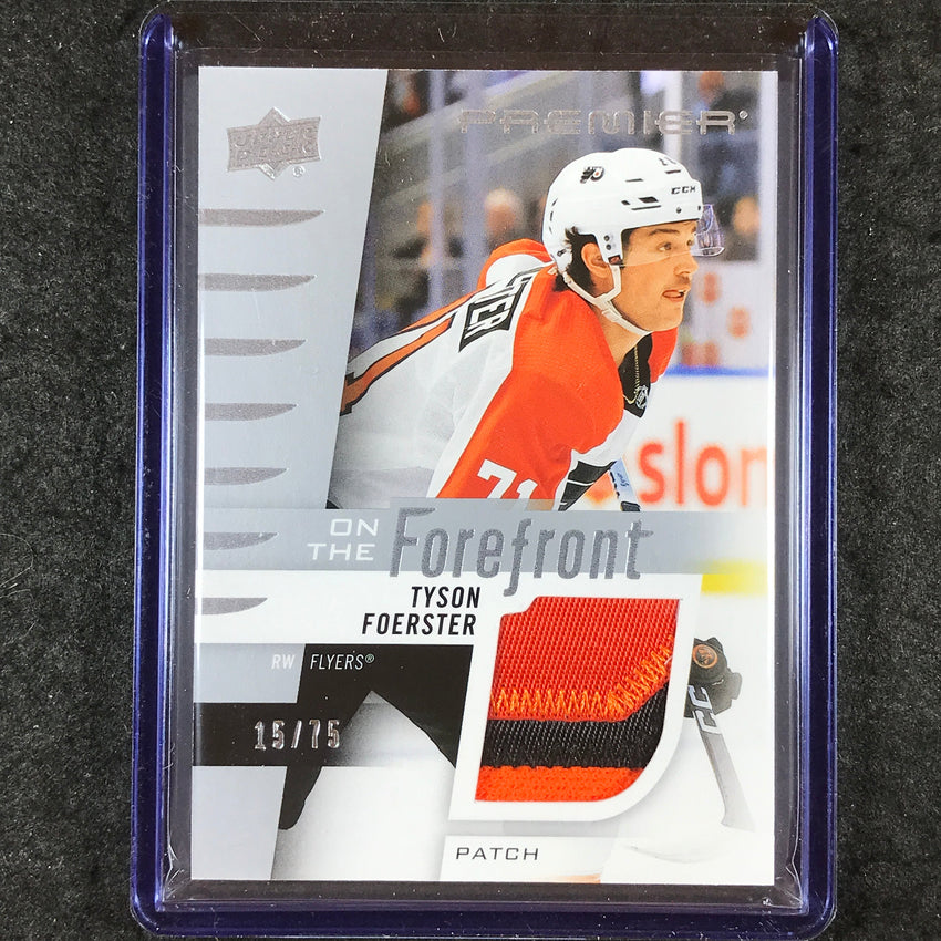 2023-24 Premier NHL TYSON FOERSTER On The Forefront Rookie Patch Relic 15/75
