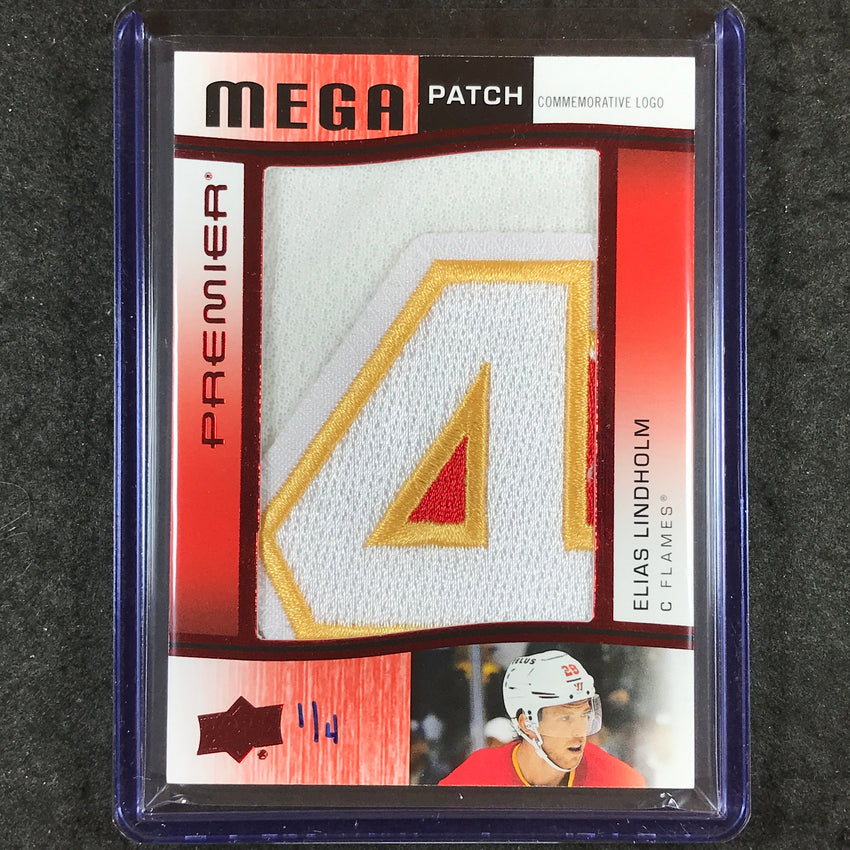 2023-24 Premier NHL ELIAS LINDHOLM Mega Patch Logo Relic 1/4