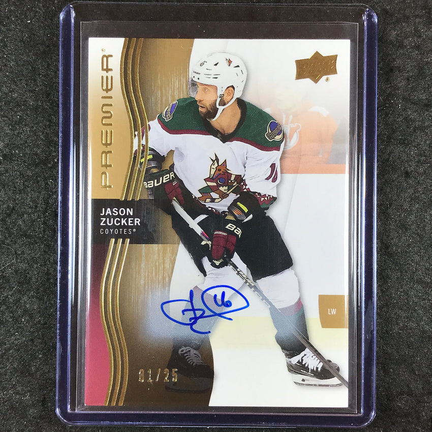 2023-24 Premier NHL JASON ZUCKER Base Auto Gold 1/25