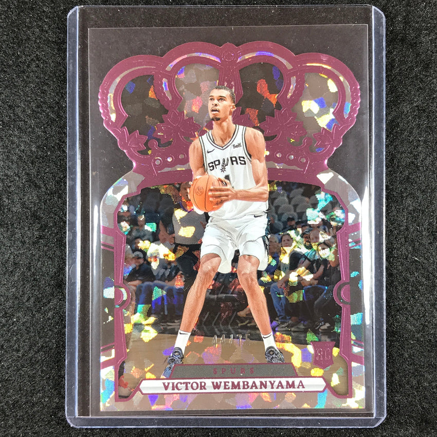 2023-24 Crown Royale VICTOR WEMBANYAMA Rookie Base Pink Crystal 44/75 No. 48