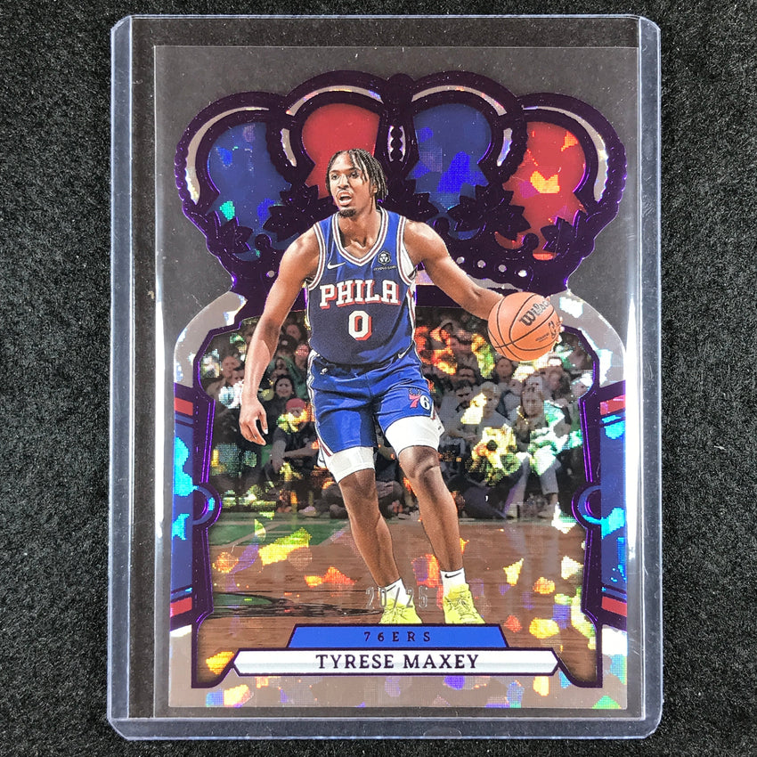 2023-24 Crown Royale TYRESE MAXEY Base Purple Crystal 20/25 No. 38