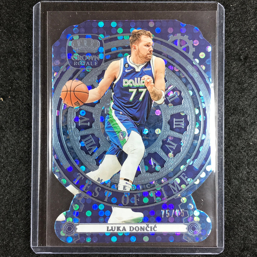 2023-24 Crown Royale LUKA DONCIC Test of Time Blue 75/75