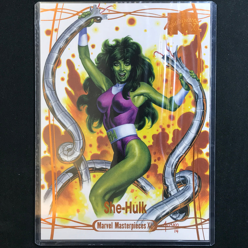 2024 Marvel Masterpieces XL SHE-HULK Level 4 Legendary Orange 27/99 #76