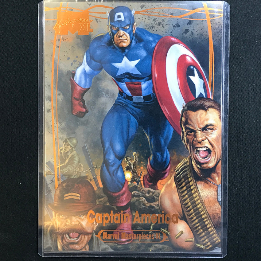 2024 Marvel Masterpieces XL CAPTAIN AMERICA Level 4 Legendary Orange 89/99 #80