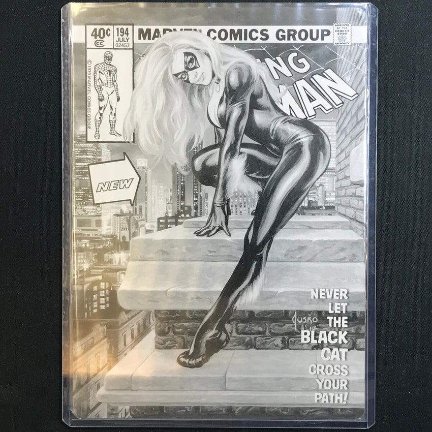 2024 Marvel Masterpieces XL BLACK CAT Black Printing Plate 1/1 #33