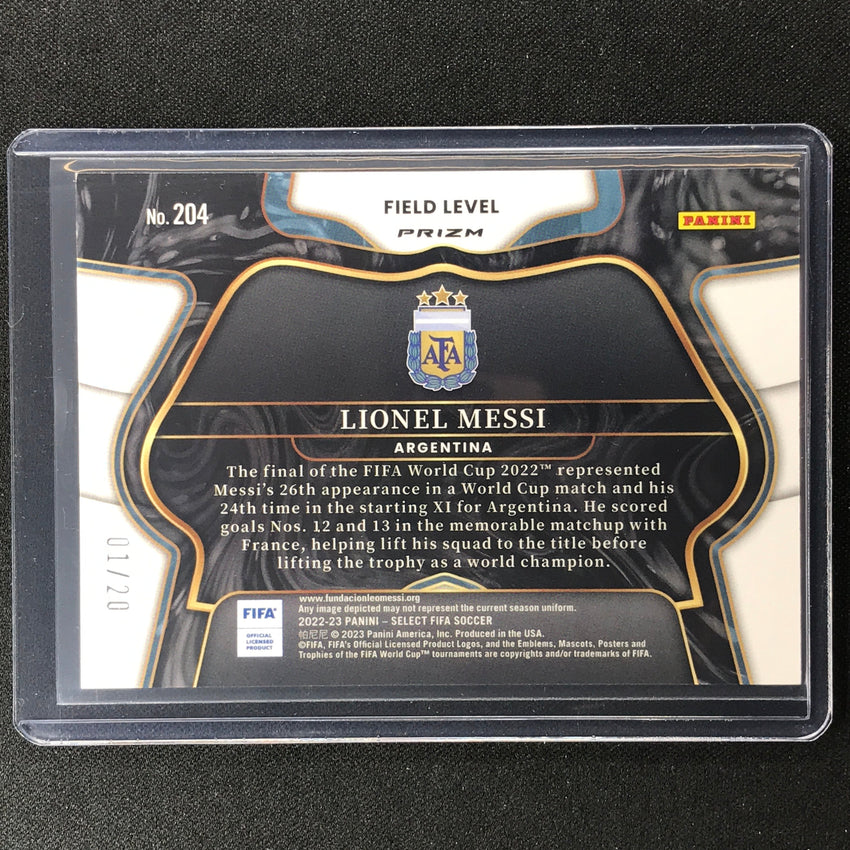 2022-23 Select Fifa Lionel Messi Field Level White 1/20