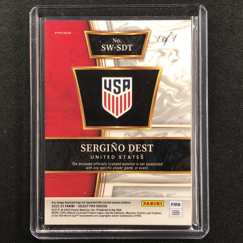 2022-23 Select Fifa Sergino Dest Swatches Jersey Relic Patch Black Prizm 1/1