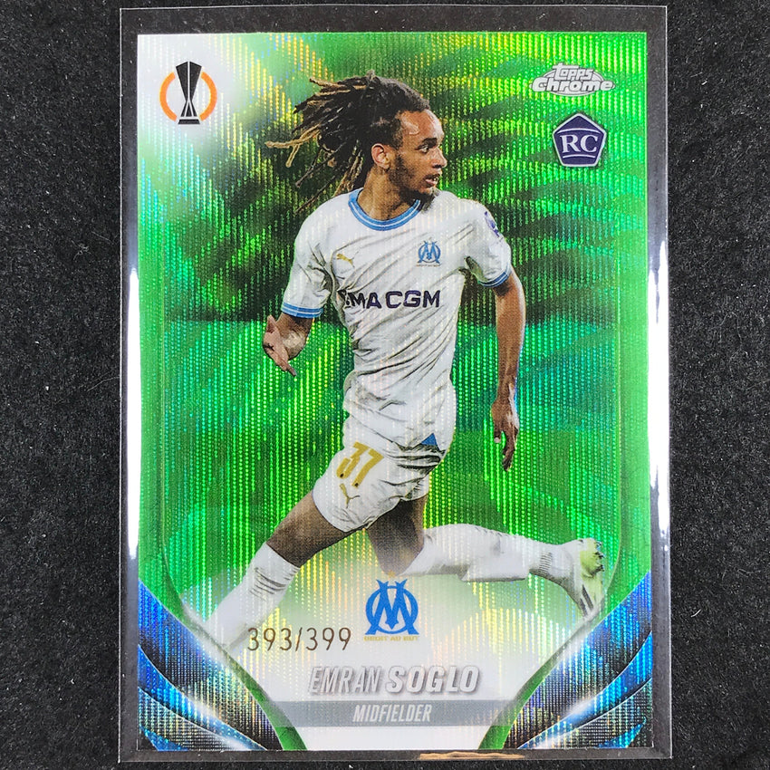 2023-24 Topps Chrome UEFA Club Comp EMRAN SOGLO Rookie Neon Green Wave 393/399