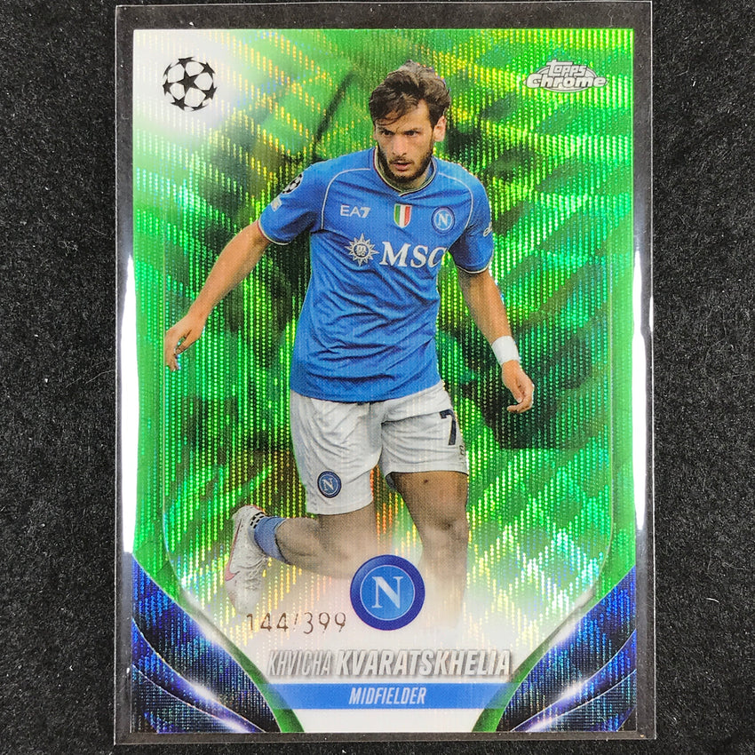 2023-24 Topps Chrome UEFA Club Comp KHVICHA KVARATSKHELIA Green Wave 144/399