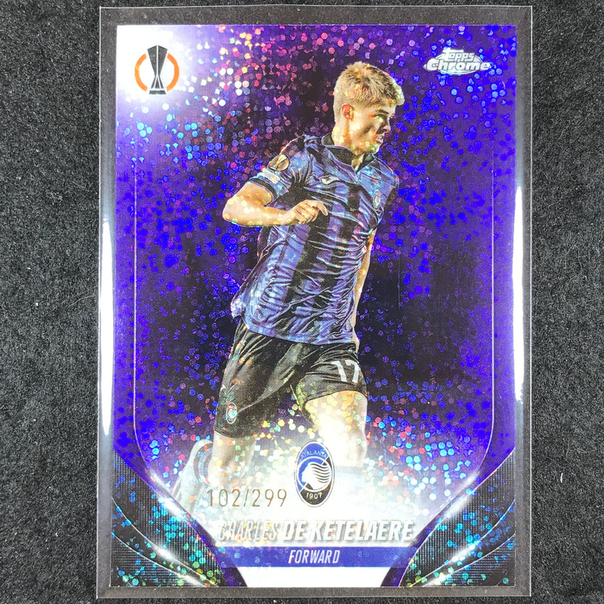2023-24 Topps Chrome UEFA Club Comp CHARLES DE KETELAERE Violet Speckle 102/299