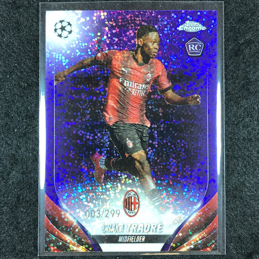 2023-24 Topps Chrome UEFA Club Comp CHAKA TRAORE Rookie Violet Speckle 3/299 #25
