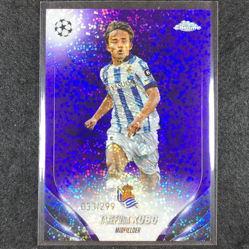 2023-24 Topps Chrome UEFA Club Comp TAKEFUSA KUBO Base Violet Speckle 53/299 #45
