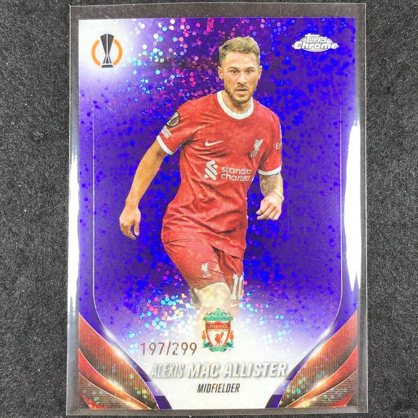 2023-24 Topps Chrome UEFA Club Comp ALEXIS MAC ALLISTER Violet Speckle 197/299