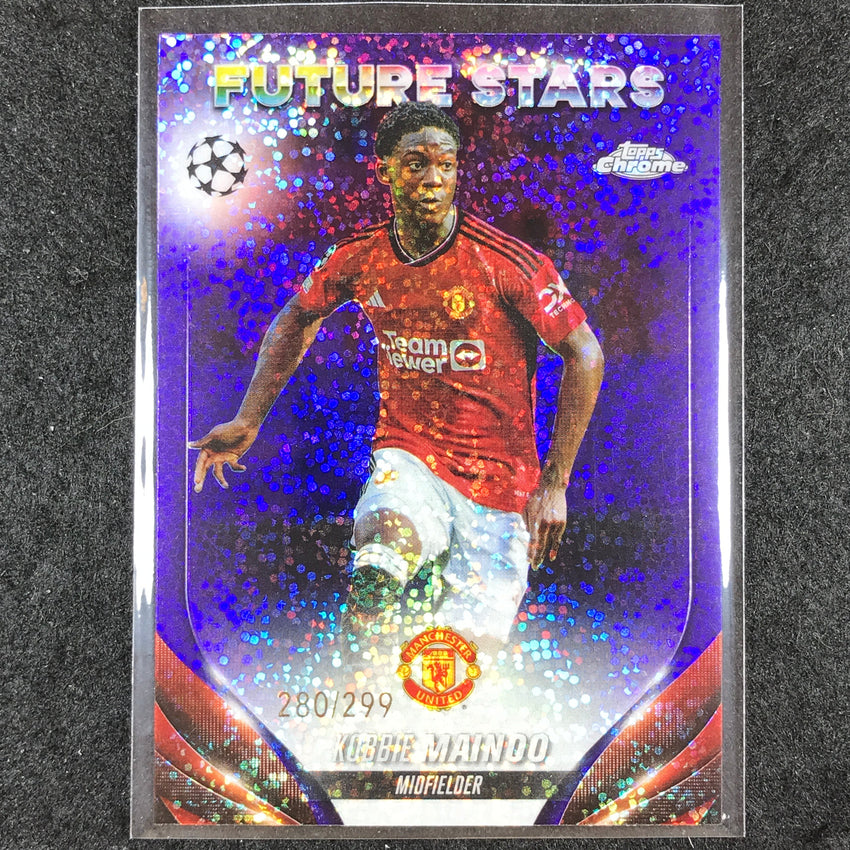 2023-24 Topps Chrome UEFA Club Comp ROBBIE MAINOO Future Violet Speckle 280/299