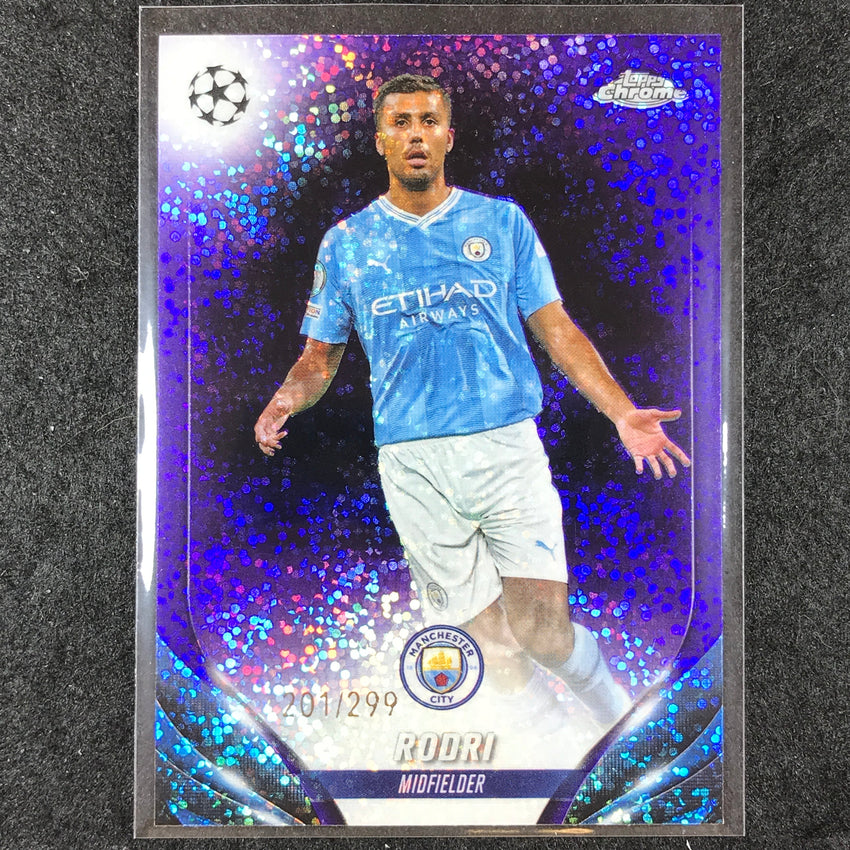 2023-24 Topps Chrome UEFA Club Comp RODRI Base Violet Speckle 201/299 #75