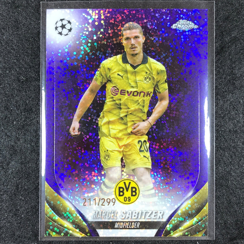 2023-24 Topps Chrome UEFA Club Comp MARCEL SABITZER Base Violet Speckle 211/299