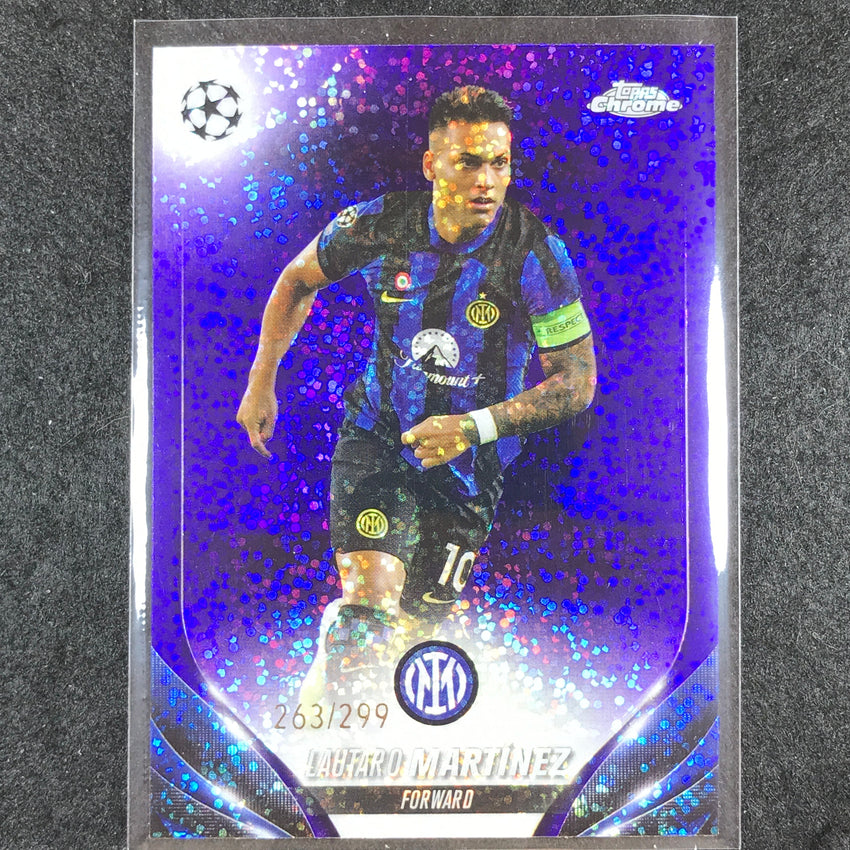 2023-24 Topps Chrome UEFA Club Comp LAUTARO MARTINEZ Base Violet Speckle 263/299