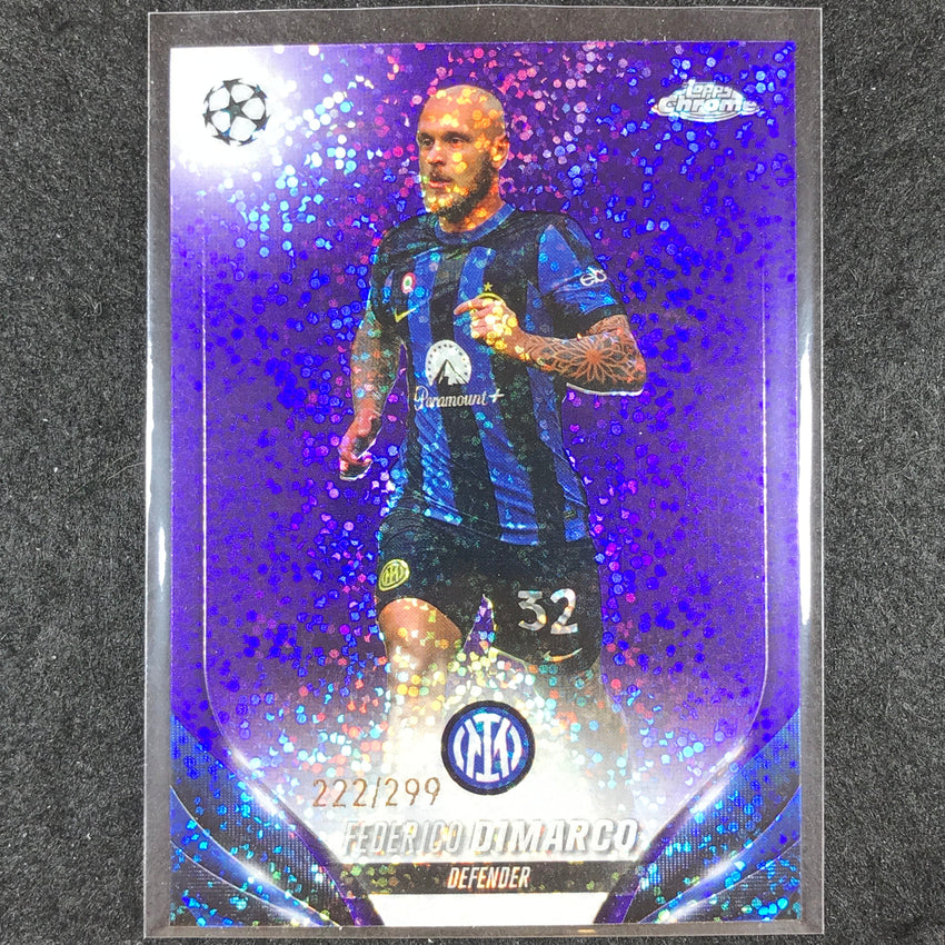 2023-24 Topps Chrome UEFA Club Comp FEDERICO DIMARCO Base Violet Speckle 222/299