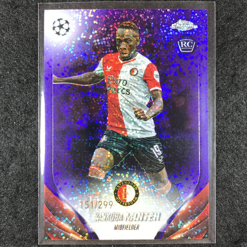 2023-24 Topps Chrome UEFA Club Comp YANKUBA MINTEH Rookie Violet Speckle 151/299