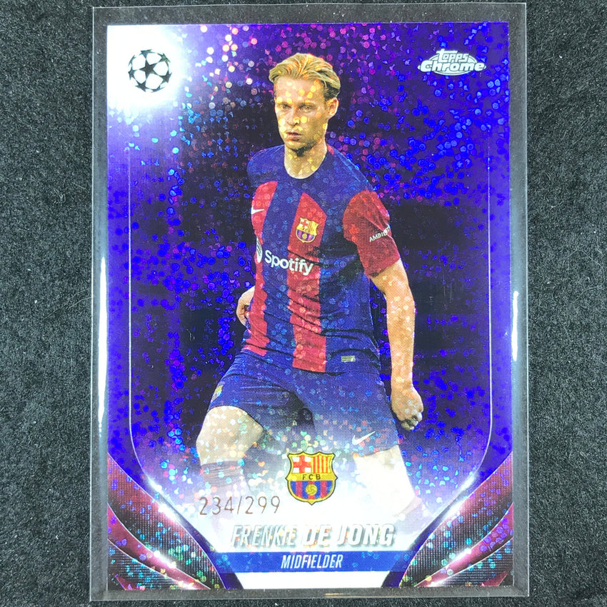 2023-24 Topps Chrome UEFA Club Comp FRENKIE DE JONG Base Violet Speckle 234/299