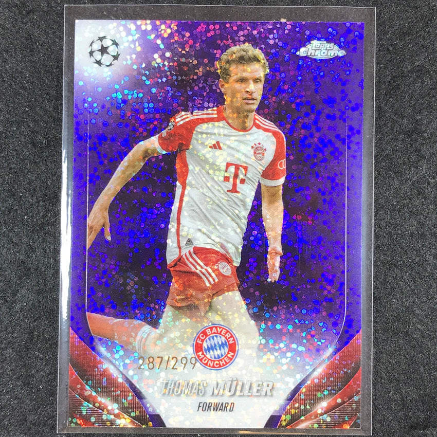 2023-24 Topps Chrome UEFA Club Comp THOMAS MULLER Base Violet Speckle 287/299