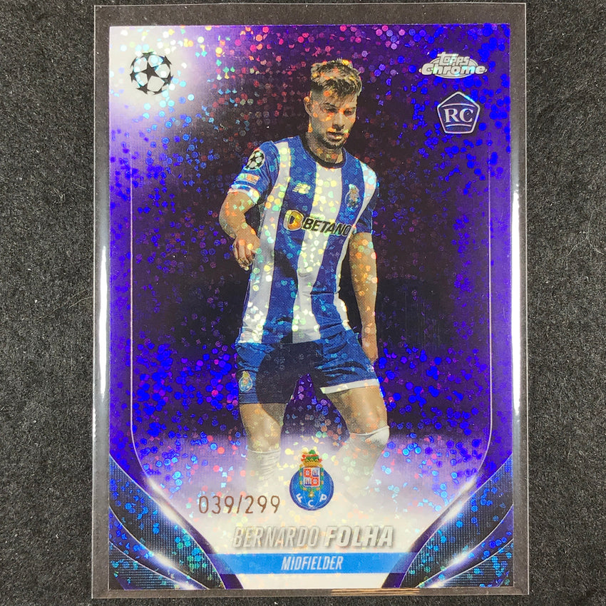 2023-24 Topps Chrome UEFA Club Comp BERNARDO FOLHA Rookie Violet Speckle 39/299