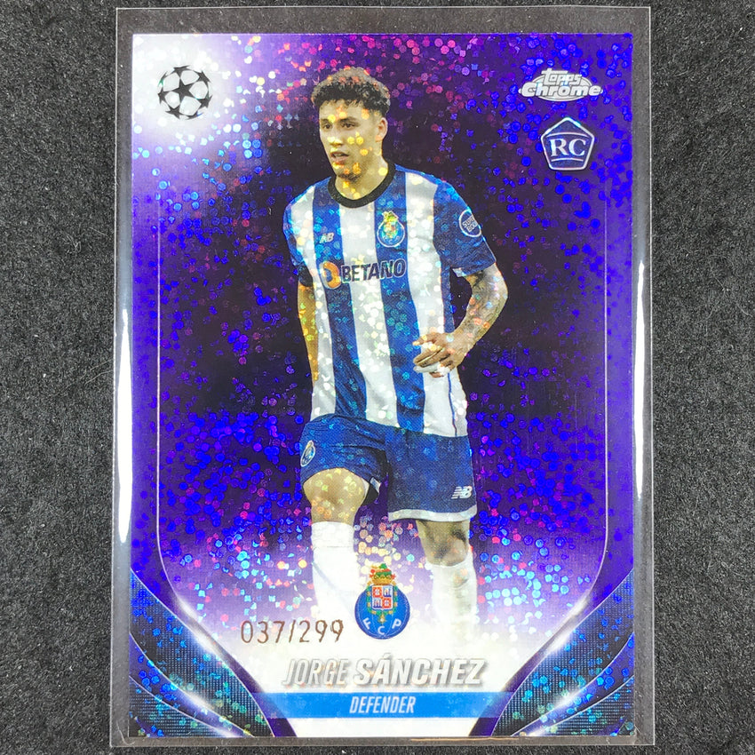 2023-24 Topps Chrome UEFA Club Comp JORGE SANCHEZ Rookie Violet Speckle 37/299