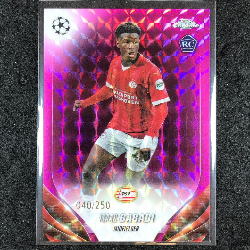 2023-24 Topps Chrome UEFA Club Comp ISAAC BABADI Rookie Pink Geometric 40/250