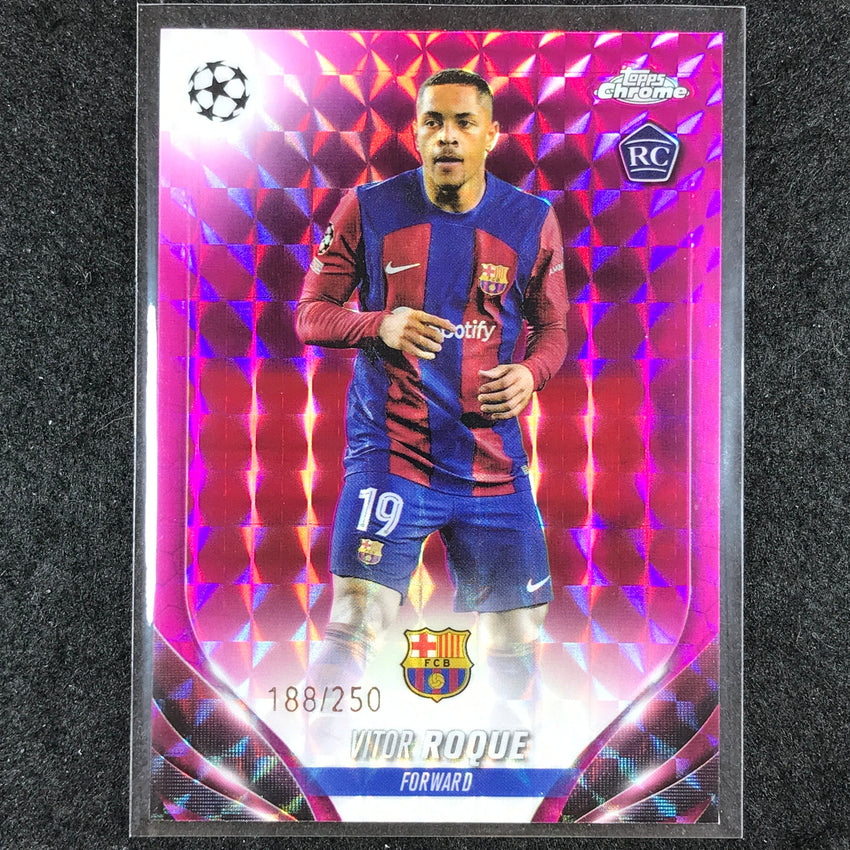 2023-24 Topps Chrome UEFA Club Comp VITOR ROQUE Rookie Pink Geometric 188/250