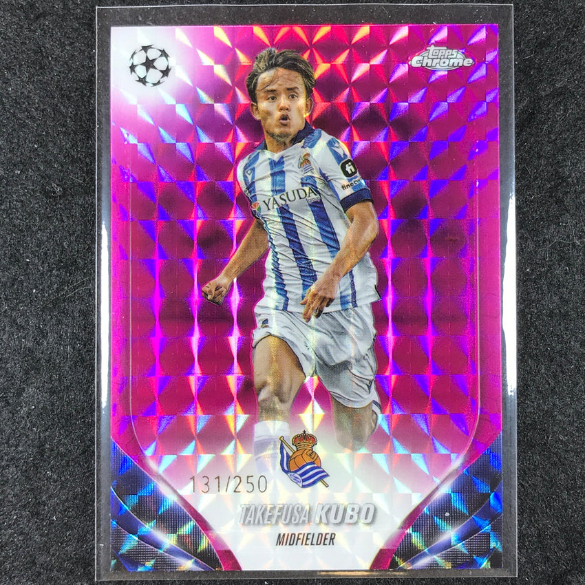 2023-24 Topps Chrome UEFA Club Comp TAKEFUSA KUBO Pink Geometric 131/250 #45