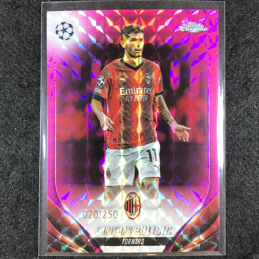 2023-24 Topps Chrome UEFA Club Comp CHRISTIAN PULISIC Base Pink Geometric 20/250