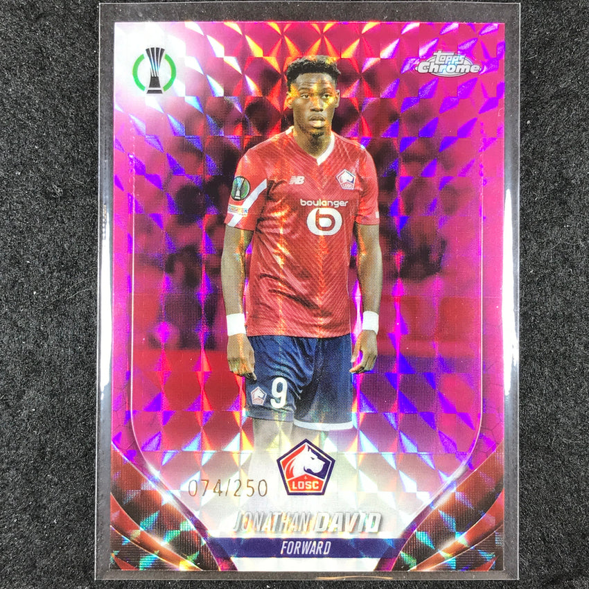 2023-24 Topps Chrome UEFA Club Comp JONATHAN DAVID Base Pink Geometric 74/250
