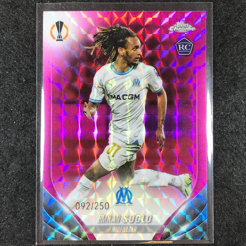 2023-24 Topps Chrome UEFA Club Comp EMRAN SOGLO Rookie Pink Geometric 92/250