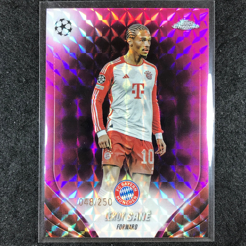 2023-24 Topps Chrome UEFA Club Comp LEROY SANE Base Pink Geometric 48/250 #186