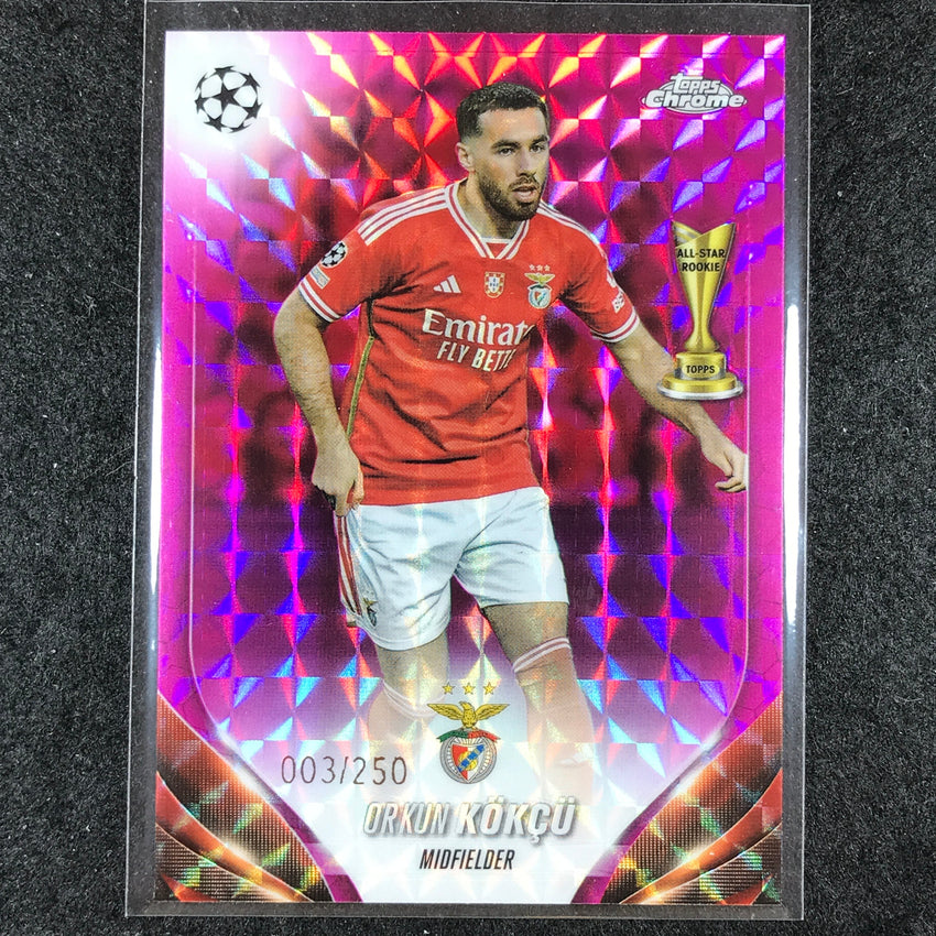 2023-24 Topps Chrome UEFA Club Comp ORKUN KOKCU Base Pink Geometric 3/250 #188