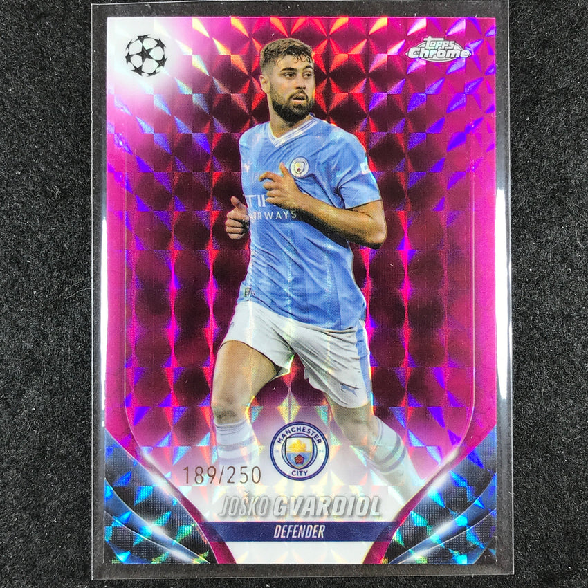 2023-24 Topps Chrome UEFA Club Comp JOSKO GVARDIOL Base Pink Geometric 189/250