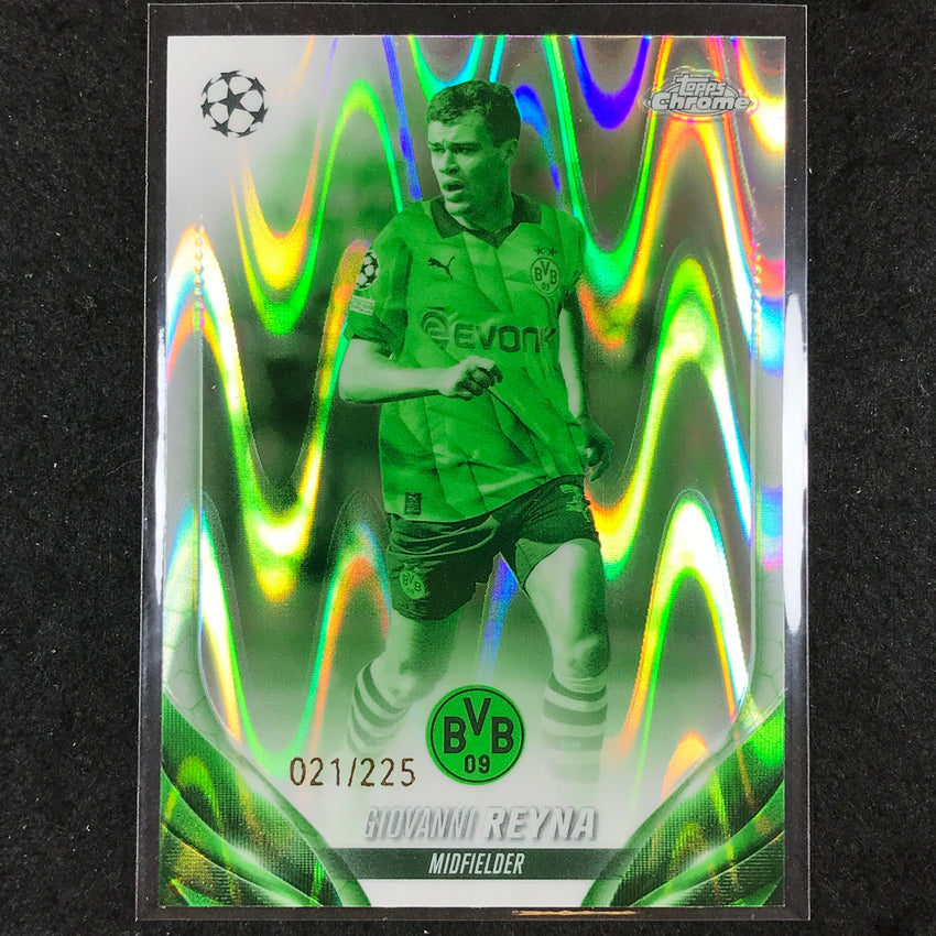2023-24 Topps Chrome UEFA Club Comp GIOVANNI REYNA Night Vision Ray Wave 21/225