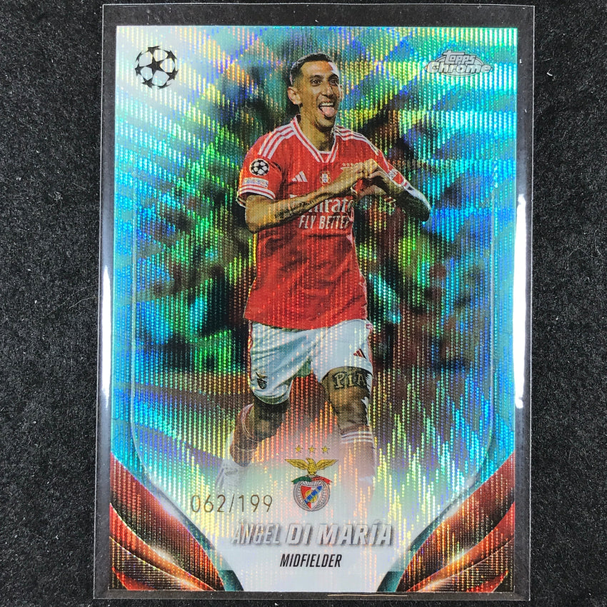 2023-24 Topps Chrome UEFA Club Comp ANGEL DI MARÍA Base Aqua Wave 62/199 #53