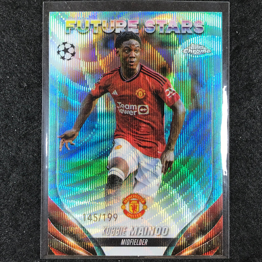 2023-24 Topps Chrome UEFA Club Comp KOBBIE MAINOO Future Stars Aqua Wave 145/199