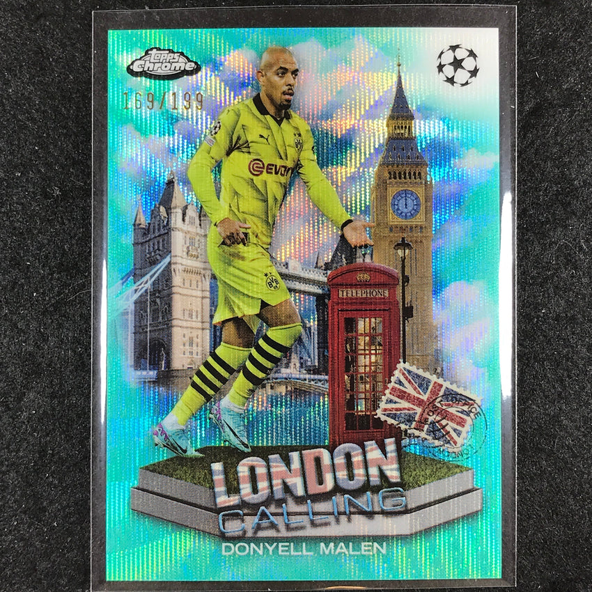 2023-24 Topps Chrome UEFA Club Comp DONYELL MALEN London Calling Aqua 169/199