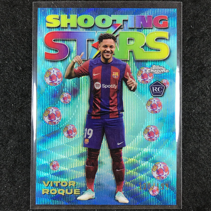 2023-24 Topps Chrome UEFA Club Comp VITOR ROQUE 1988 Rookie Aqua Wave 130/199